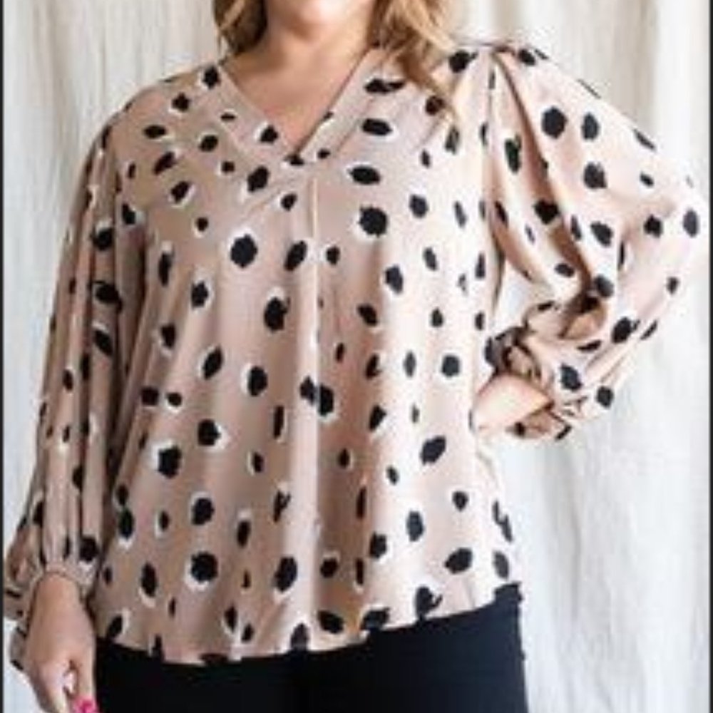Plus Size Cheetah Print Blouse